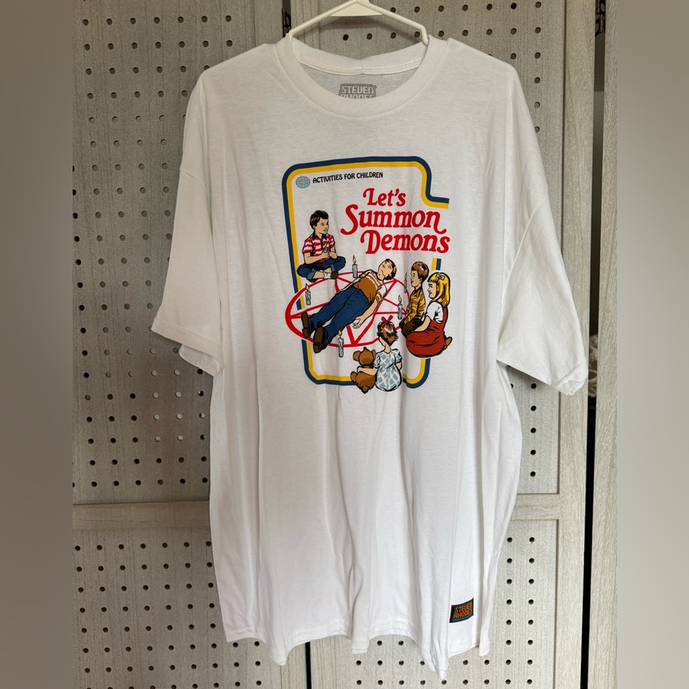 RHODE White Graphic Tee with Retro Design